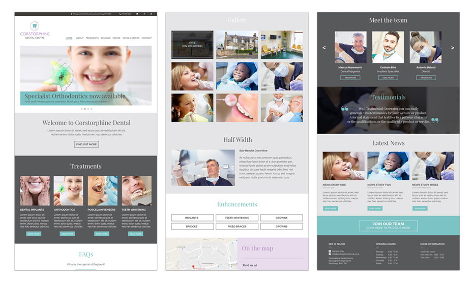 Modular template layouts.